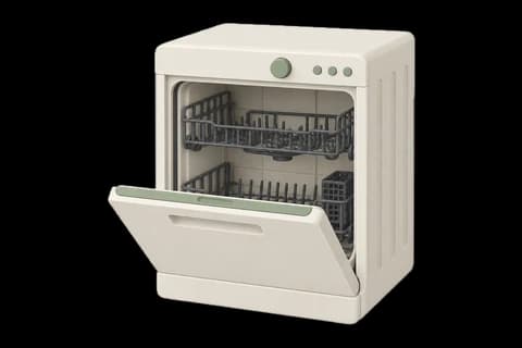 A household dishwasher ready to be selected for removal.